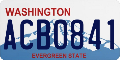 WA license plate ACB0841
