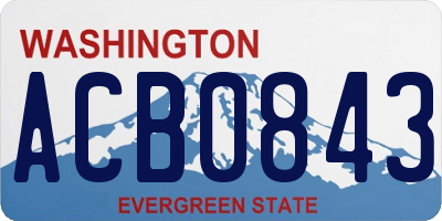 WA license plate ACB0843