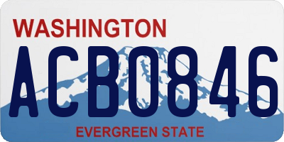 WA license plate ACB0846