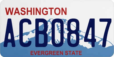 WA license plate ACB0847