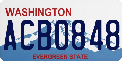 WA license plate ACB0848