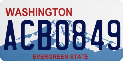 WA license plate ACB0849