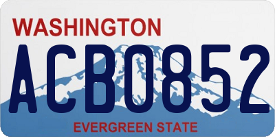 WA license plate ACB0852