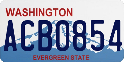 WA license plate ACB0854