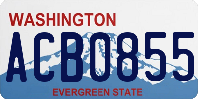 WA license plate ACB0855