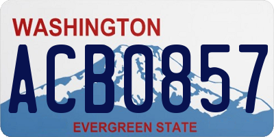 WA license plate ACB0857