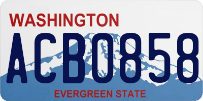 WA license plate ACB0858