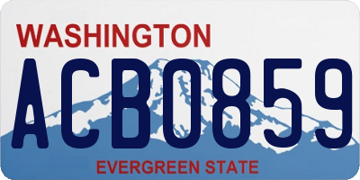 WA license plate ACB0859