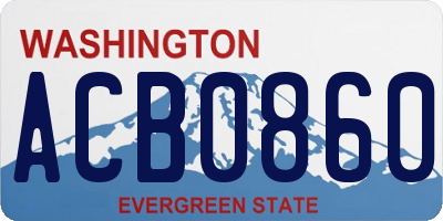 WA license plate ACB0860