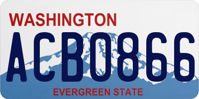 WA license plate ACB0866