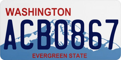 WA license plate ACB0867