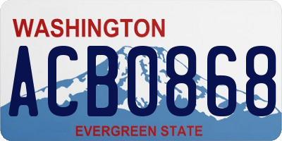 WA license plate ACB0868