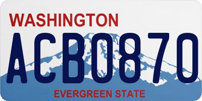 WA license plate ACB0870