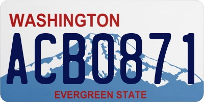 WA license plate ACB0871
