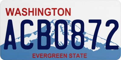 WA license plate ACB0872