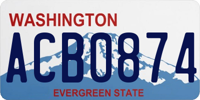 WA license plate ACB0874