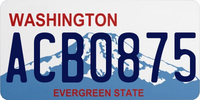 WA license plate ACB0875
