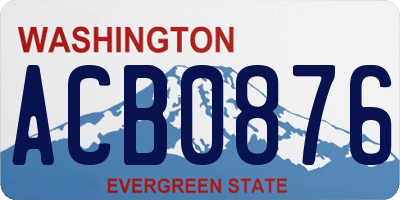 WA license plate ACB0876
