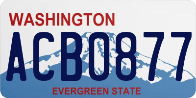 WA license plate ACB0877