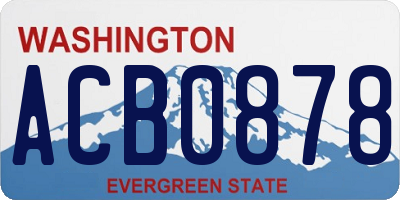 WA license plate ACB0878