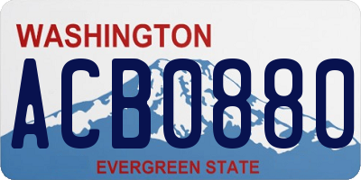 WA license plate ACB0880