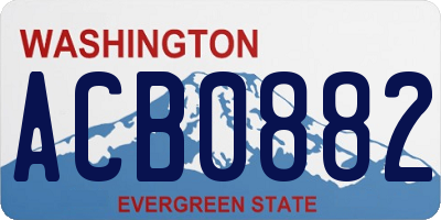 WA license plate ACB0882
