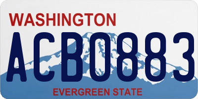 WA license plate ACB0883