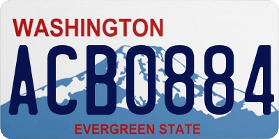 WA license plate ACB0884