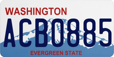 WA license plate ACB0885