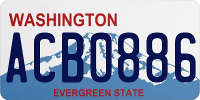 WA license plate ACB0886