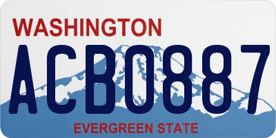 WA license plate ACB0887