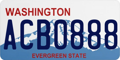 WA license plate ACB0888