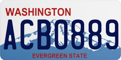 WA license plate ACB0889