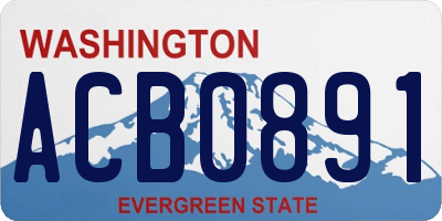 WA license plate ACB0891