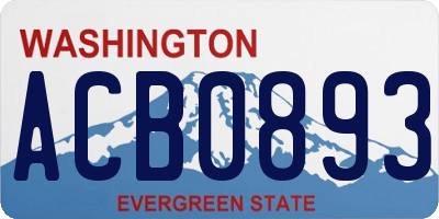 WA license plate ACB0893