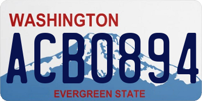 WA license plate ACB0894