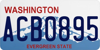 WA license plate ACB0895