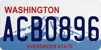 WA license plate ACB0896