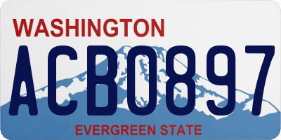 WA license plate ACB0897