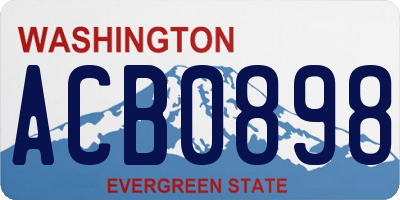 WA license plate ACB0898