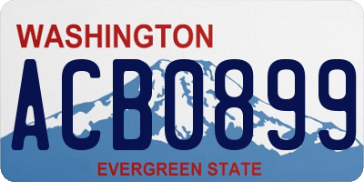 WA license plate ACB0899