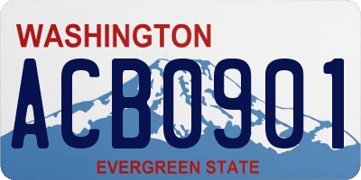 WA license plate ACB0901