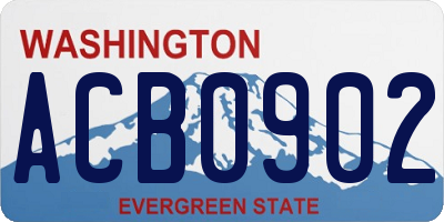 WA license plate ACB0902