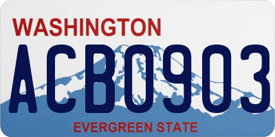 WA license plate ACB0903