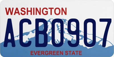 WA license plate ACB0907