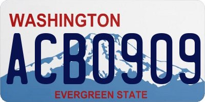 WA license plate ACB0909