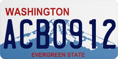WA license plate ACB0912