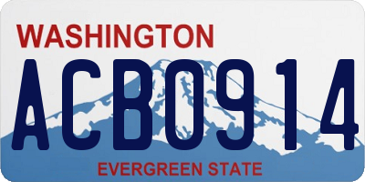 WA license plate ACB0914