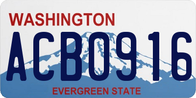 WA license plate ACB0916