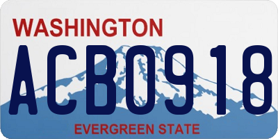 WA license plate ACB0918
